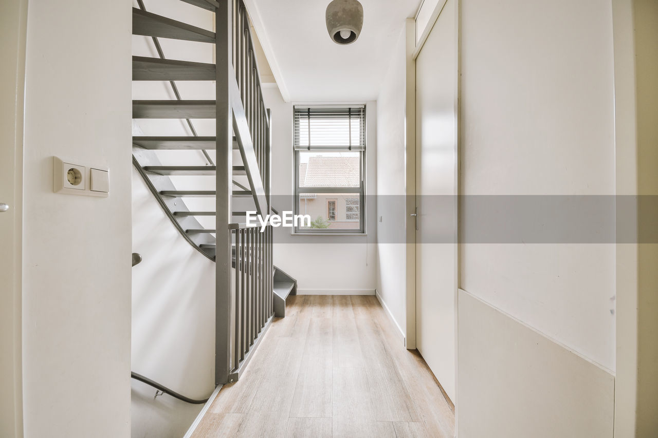 low angle view of spiral staircase in building