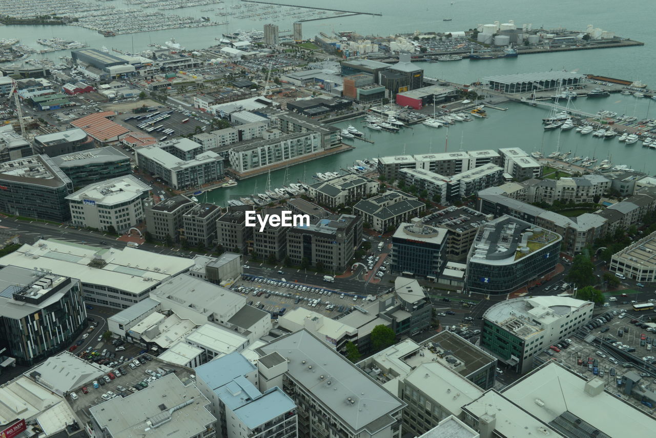 AERIAL VIEW OF BUILDINGS IN TOWN