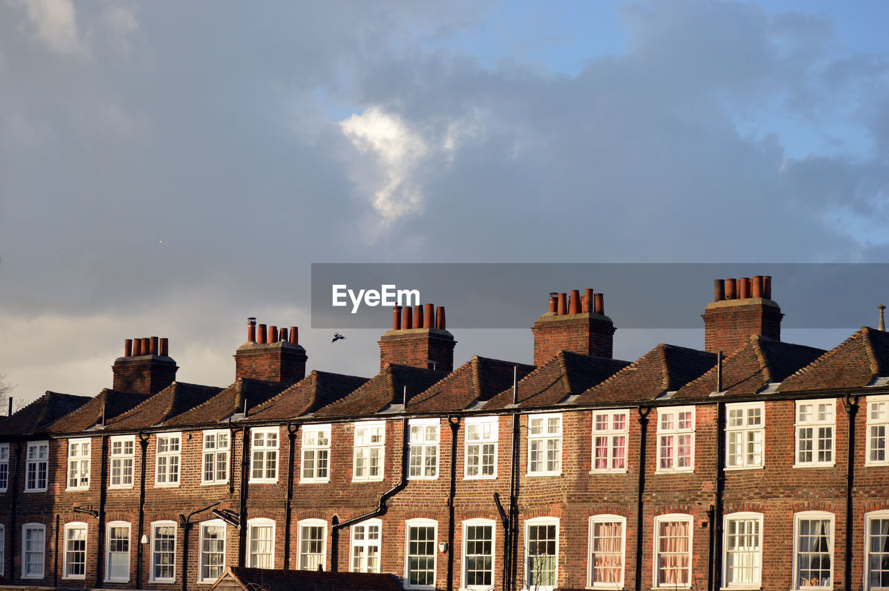 Low angle view of buildings against sky