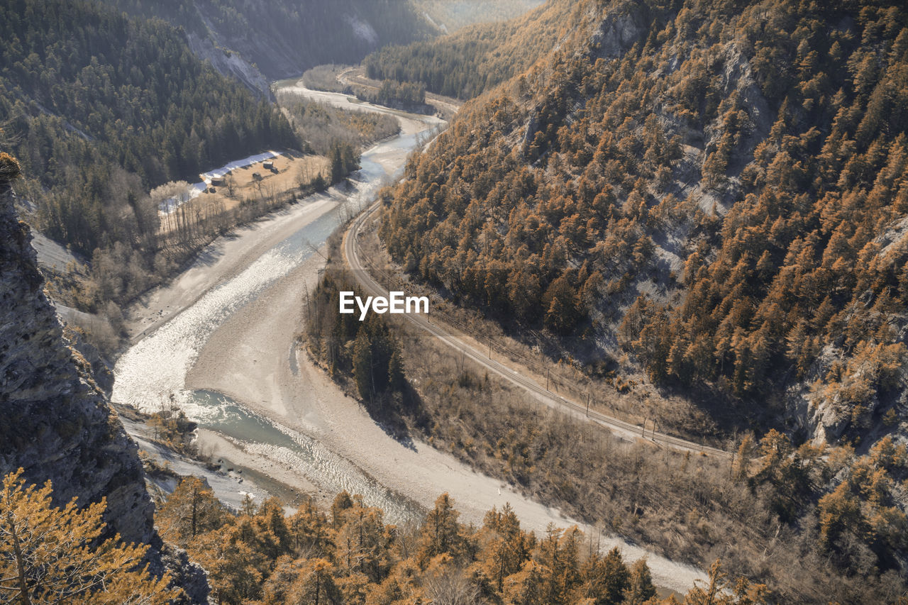 High angle view of road passing through landscape