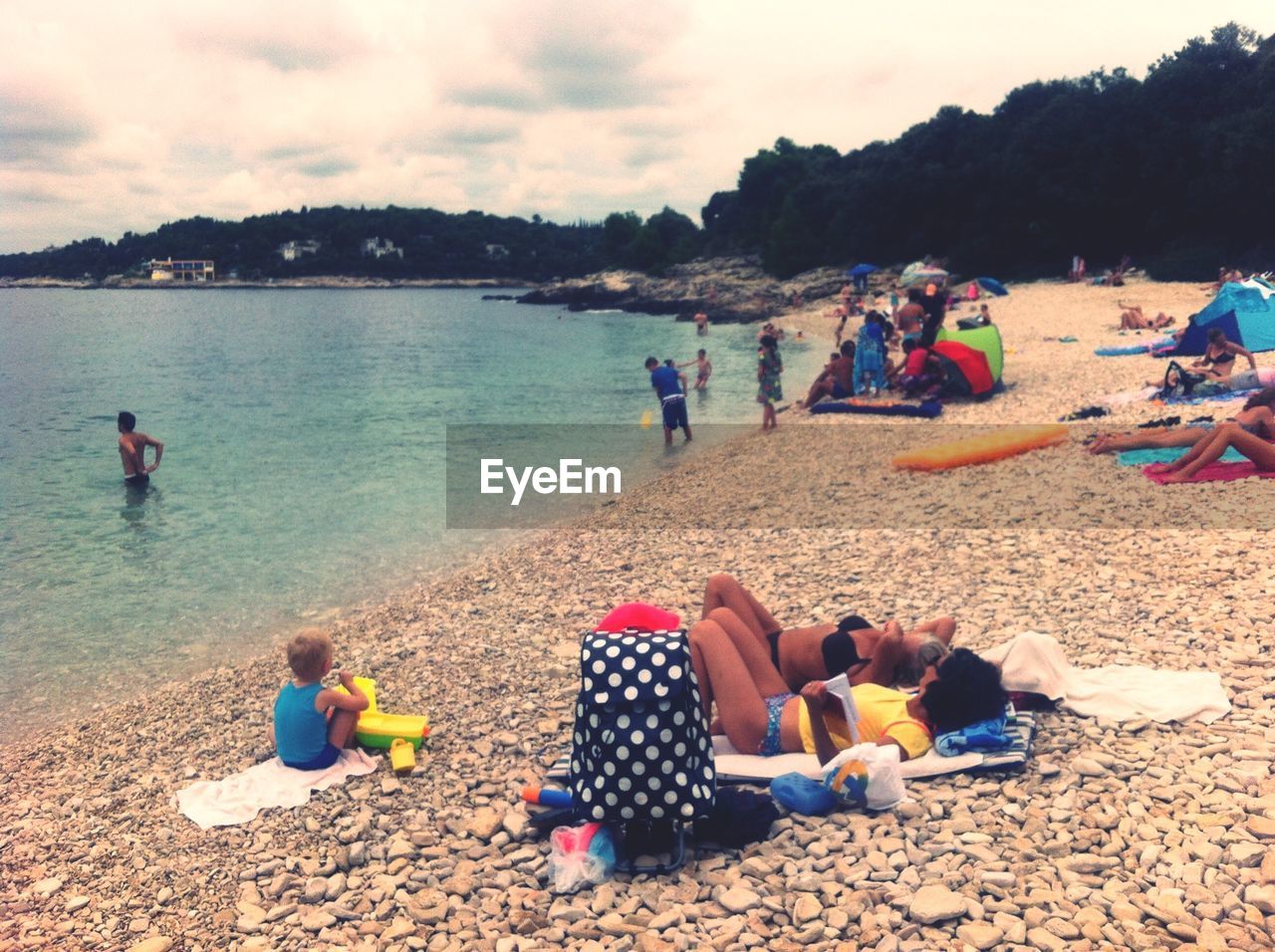 Tourists on beach