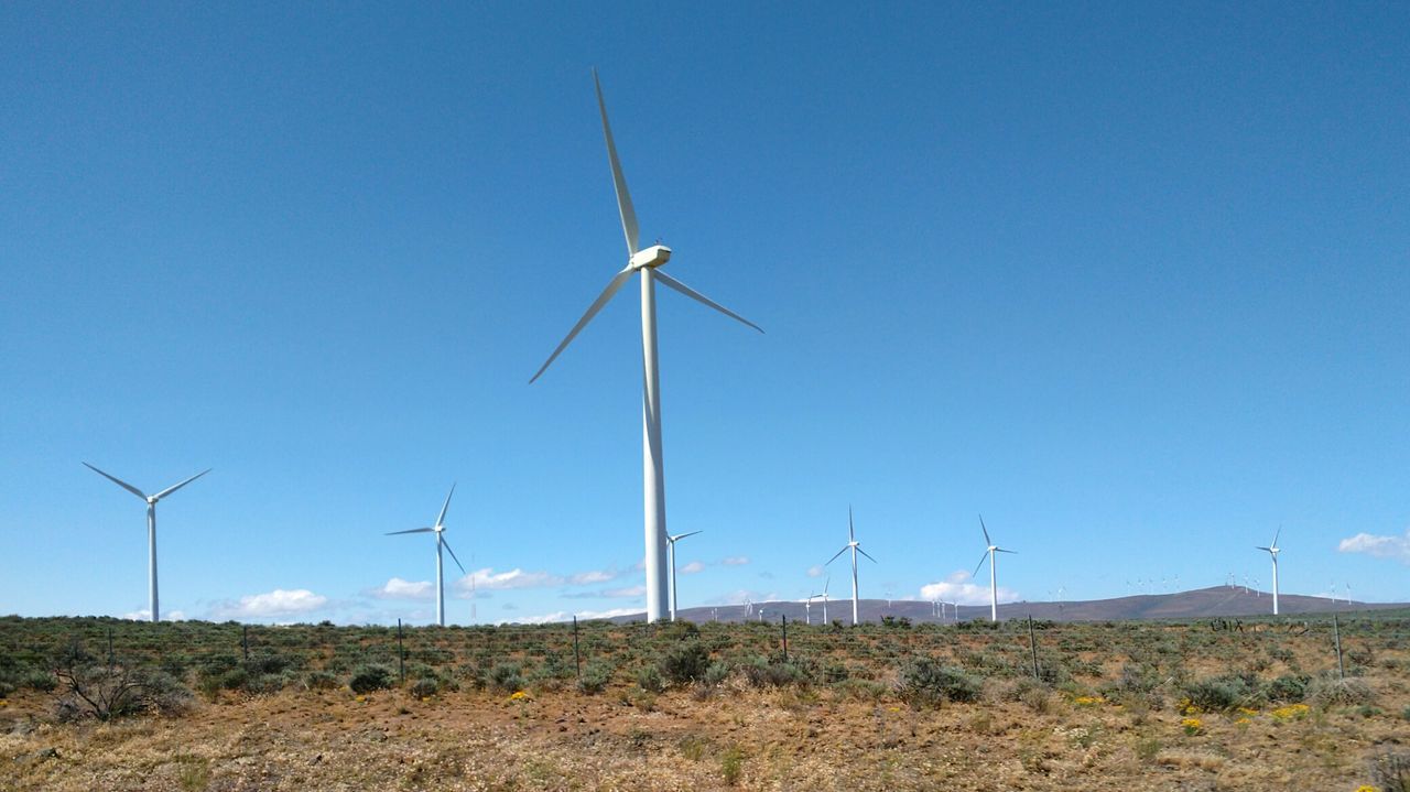 WIND TURBINES ON LANDSCAPE