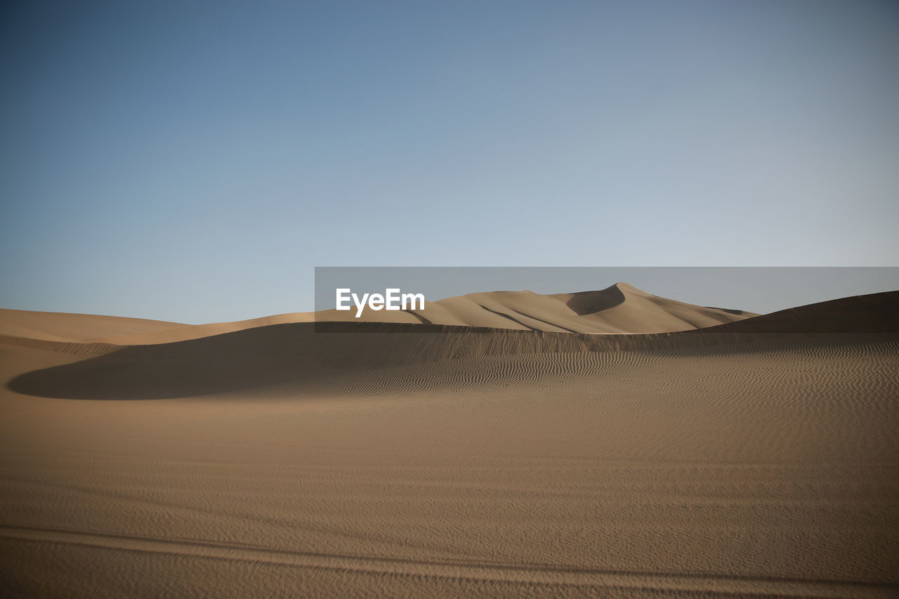 Sand dunes in a desert