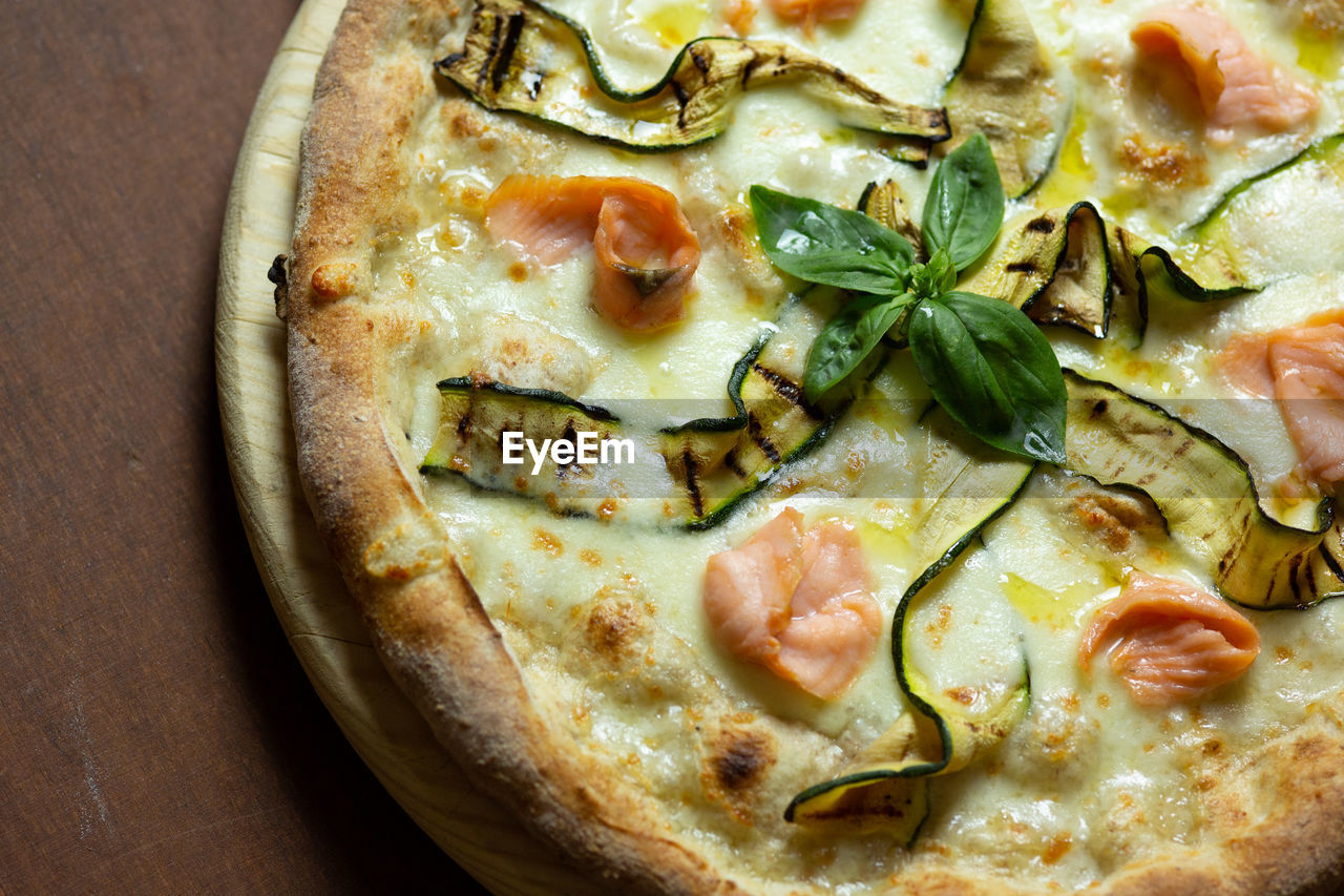 Pizza served in plate