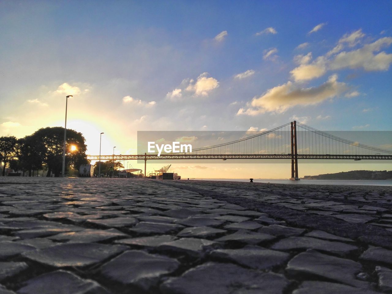 April 25th bridge over tagus river during sunset