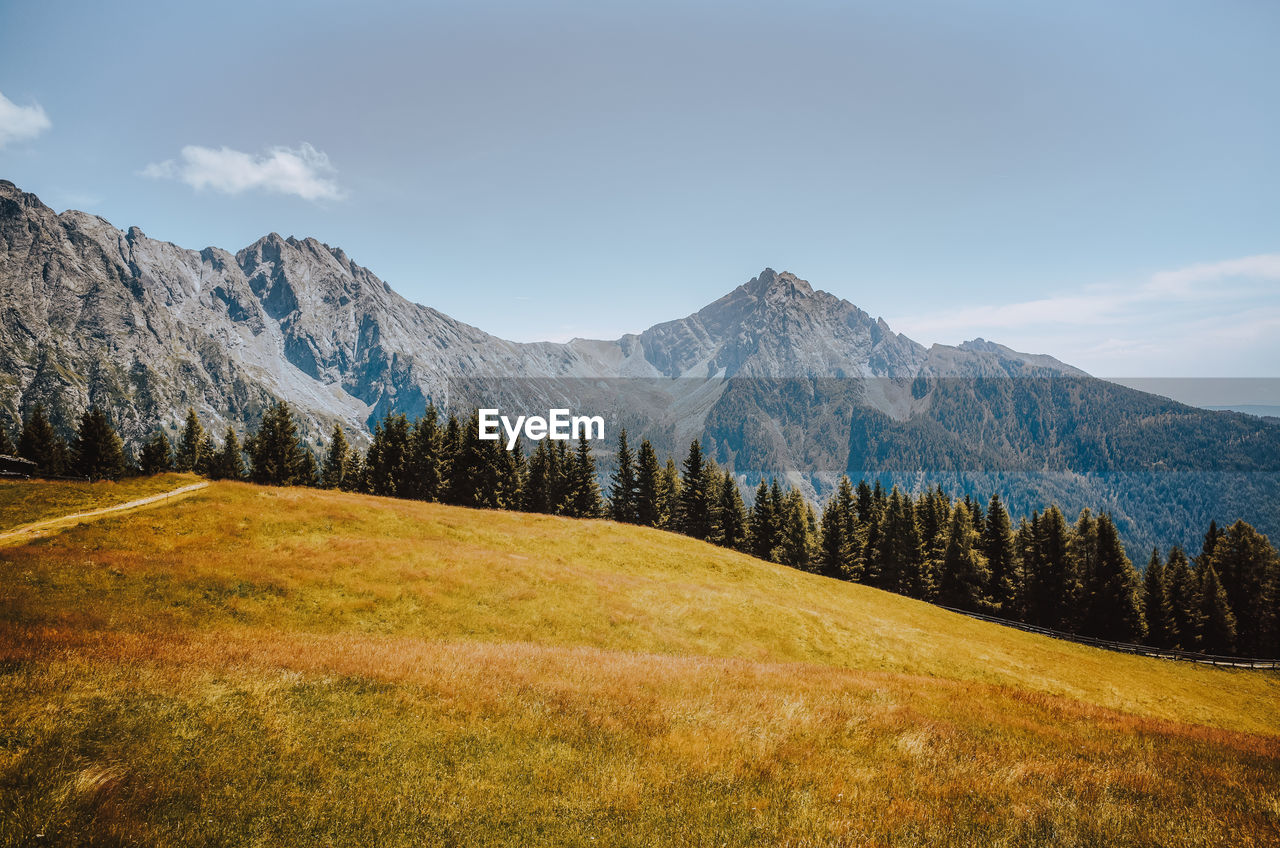 Scenic view of mountains against sky