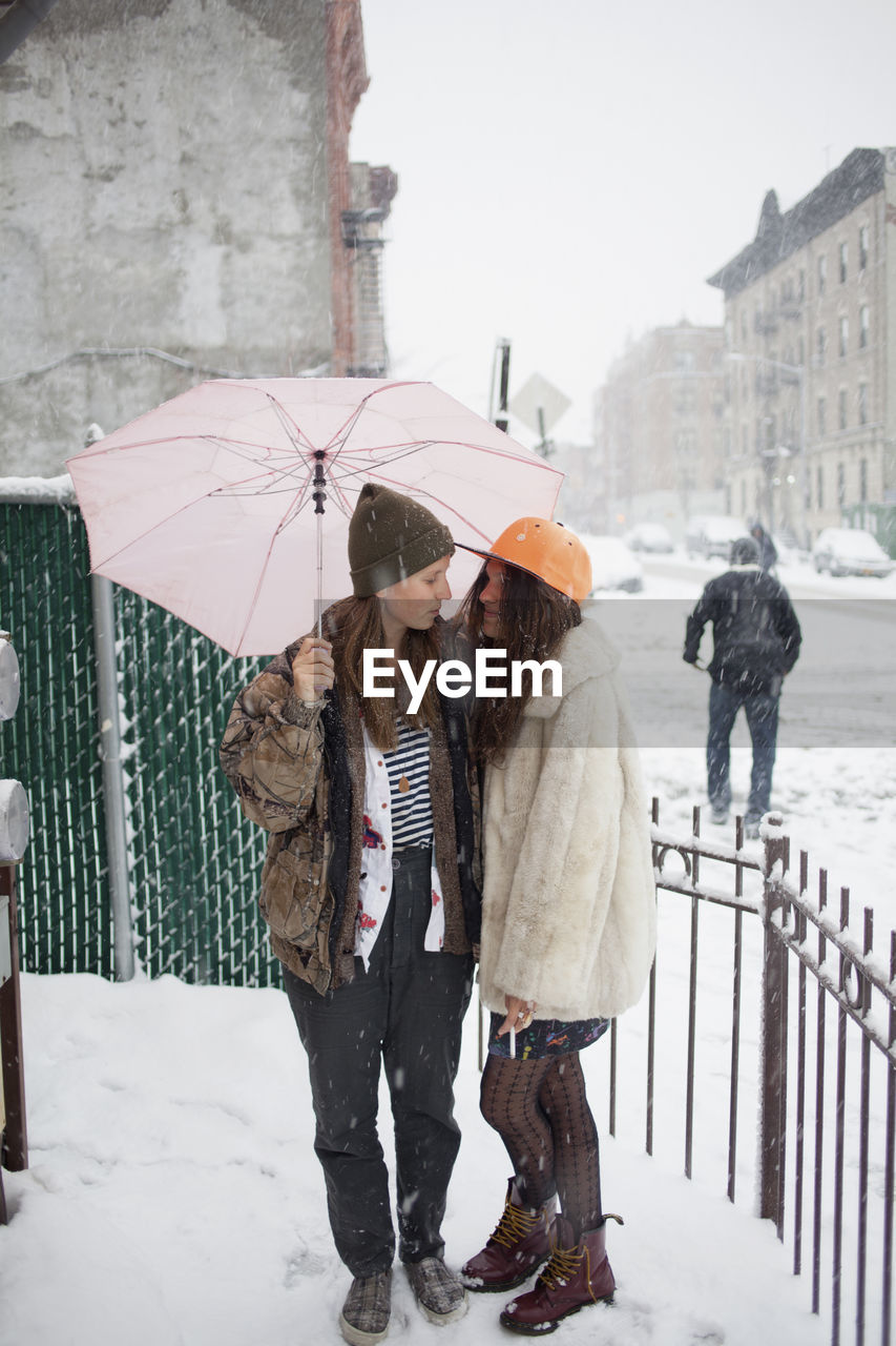 Young women in the snow