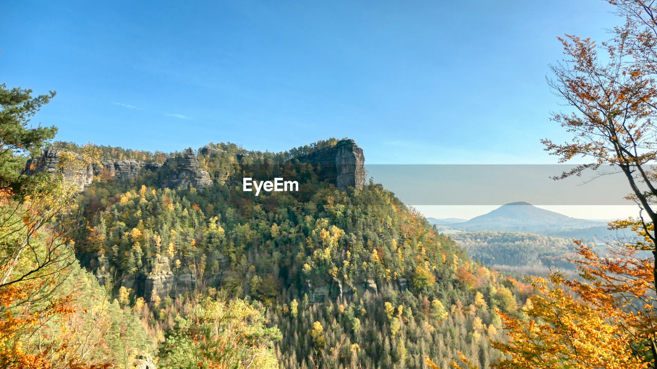 Scenic view of landscape against blue sky