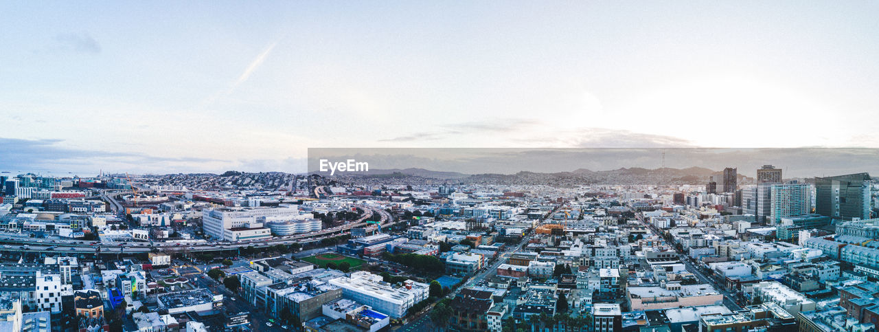 HIGH ANGLE VIEW OF CITYSCAPE