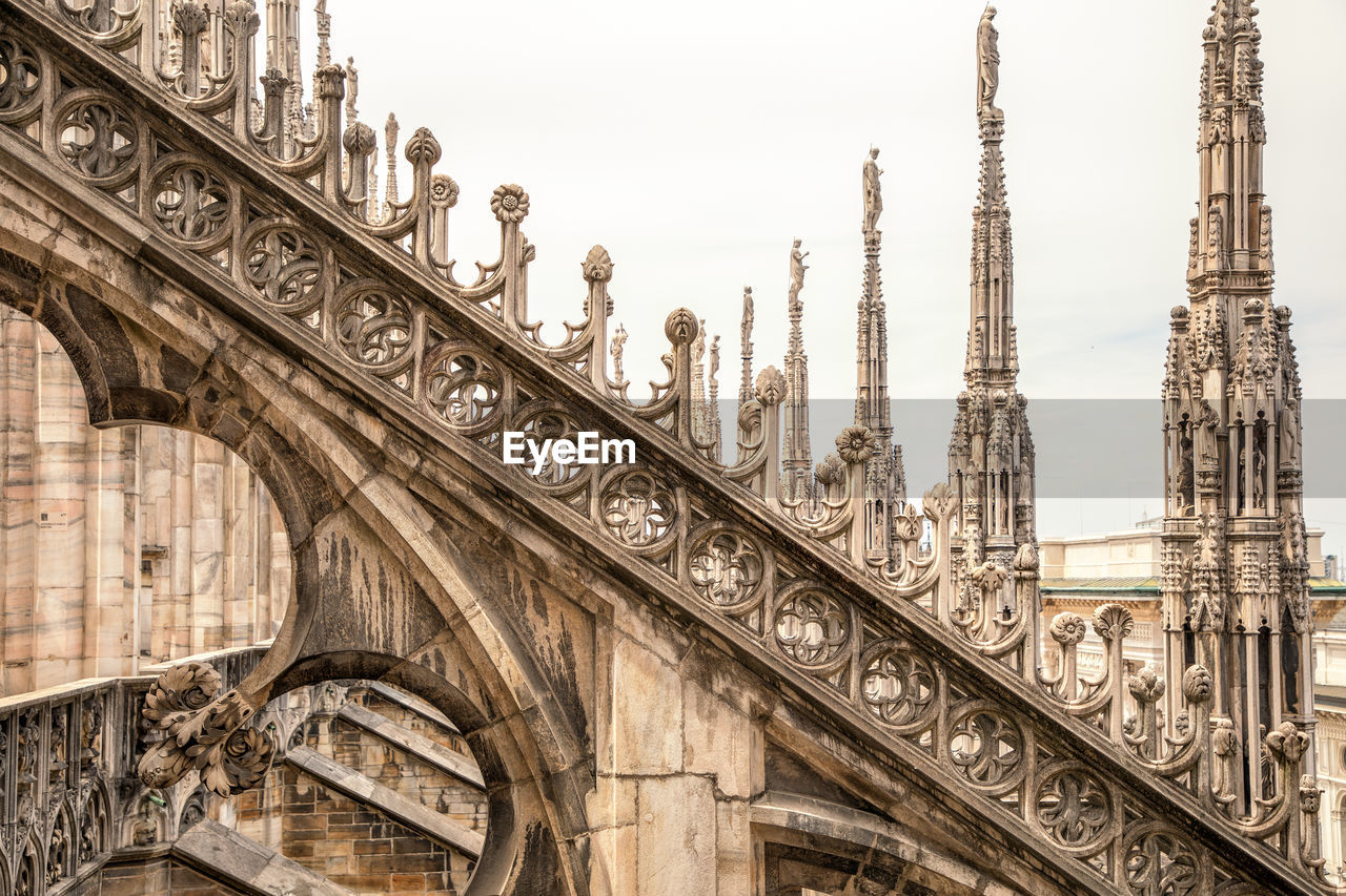 Architecture details of duomo di milano - one of the largest cathedrals in the world, milan, italy