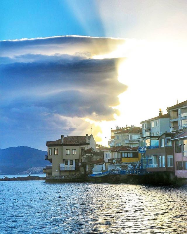 VIEW OF TOWN AT SUNSET