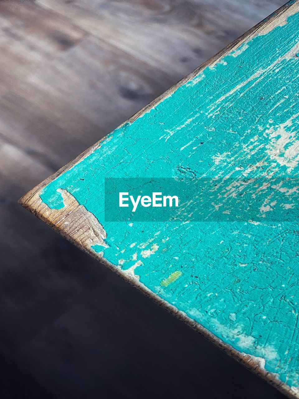 Close-up of blue wooden plank