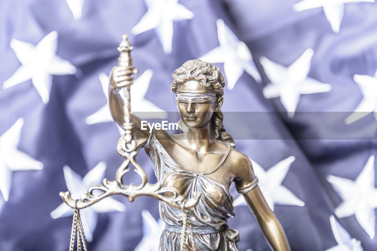 The statue of justice themis or iustitia, the goddess of justice 