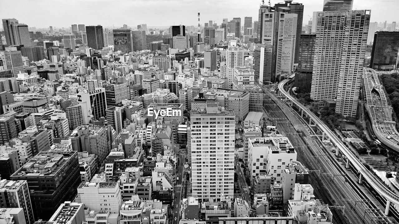 High angle view of cityscape