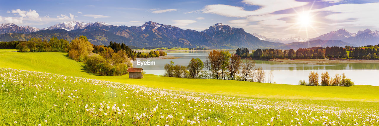 Panoramic landscape at spring in bavaria, germany