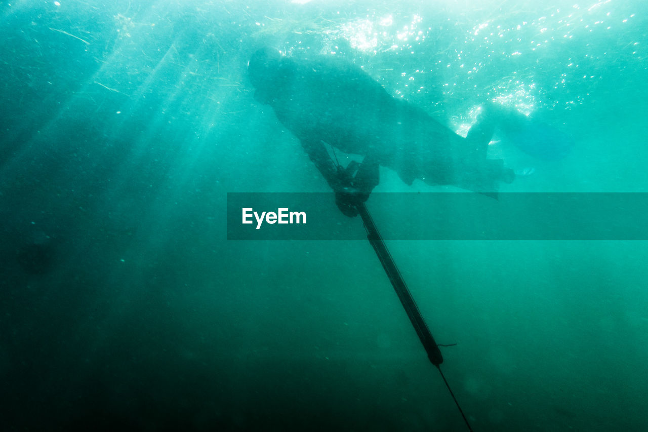 Spearfishing underwater fisherman 