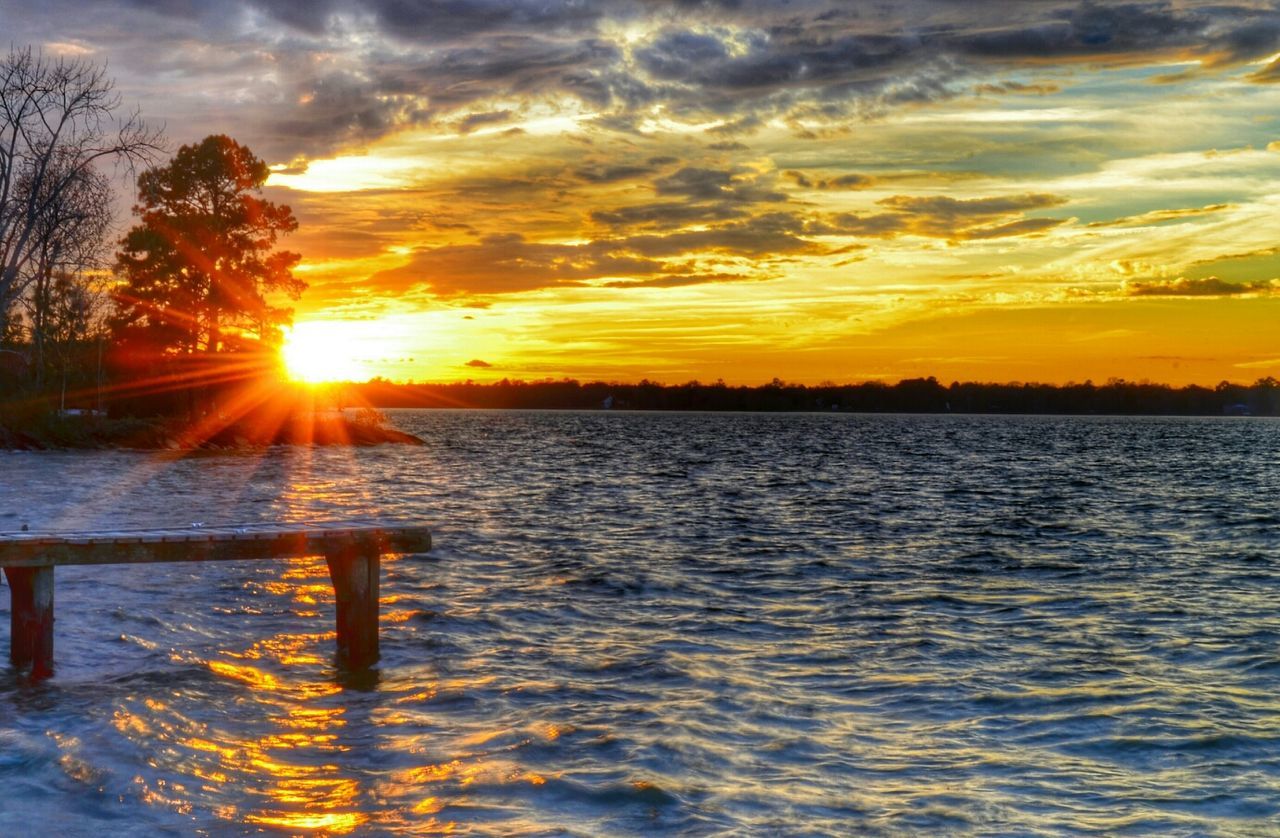 SUNSET OVER LAKE