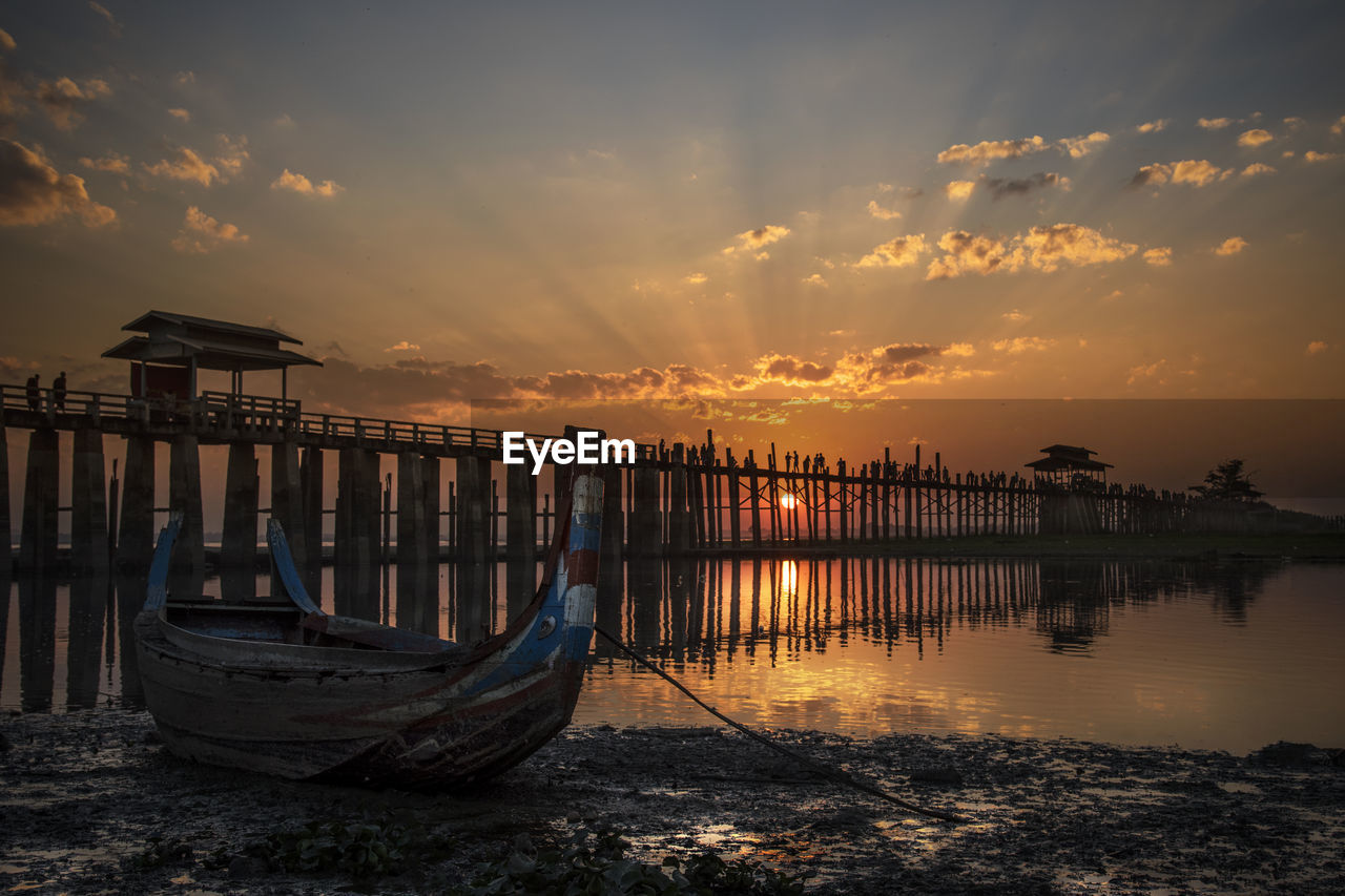 Scenic view of lake during sunset