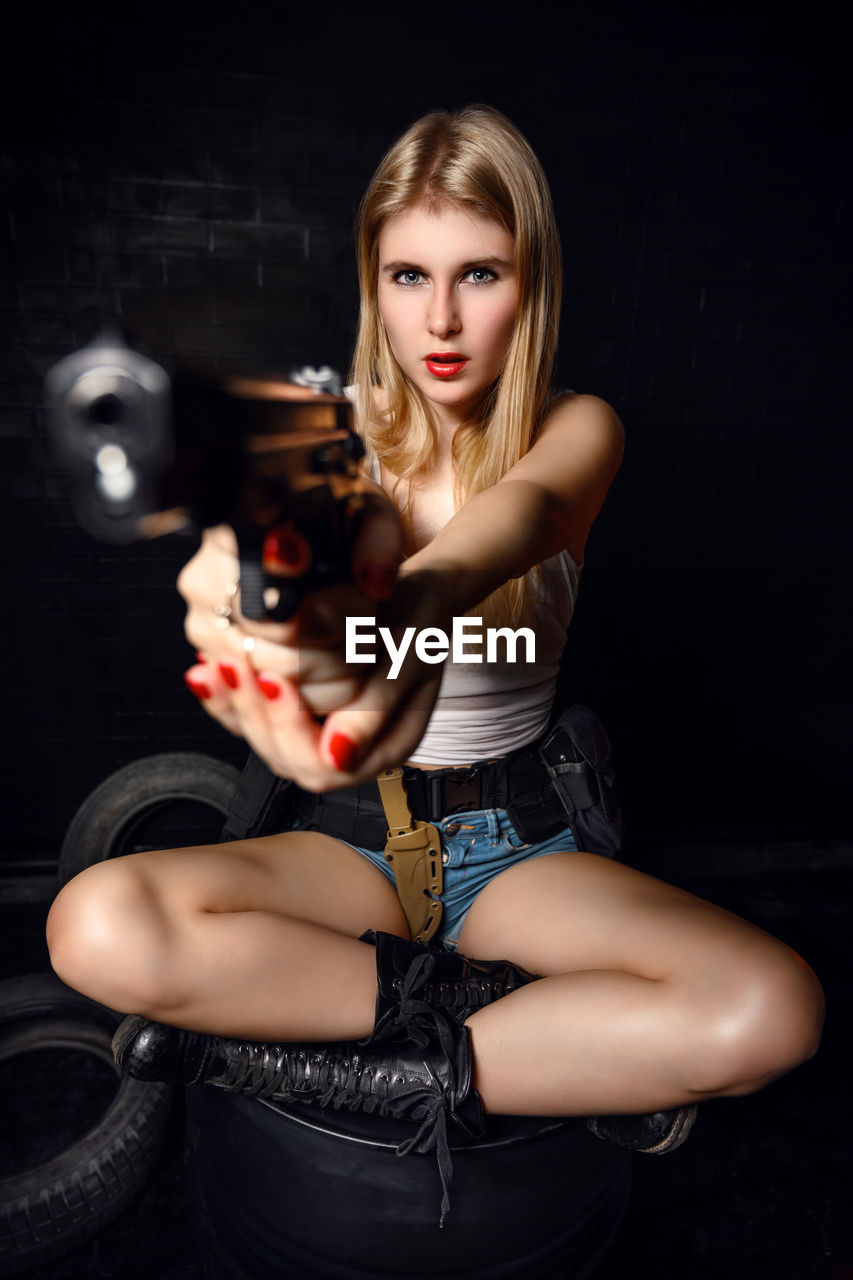 Girl with gun