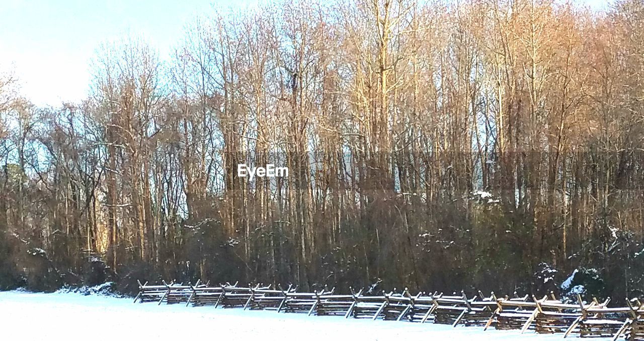 SNOW COVERED LANDSCAPE AGAINST SKY