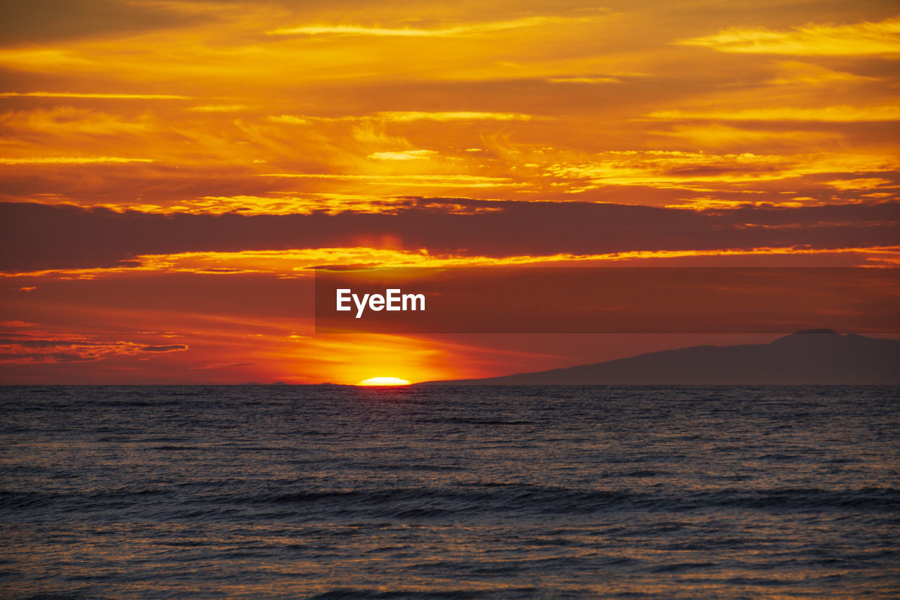 Sunset over the pacific ocean