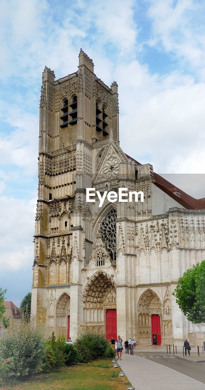 View of cathedral of auxerre city 