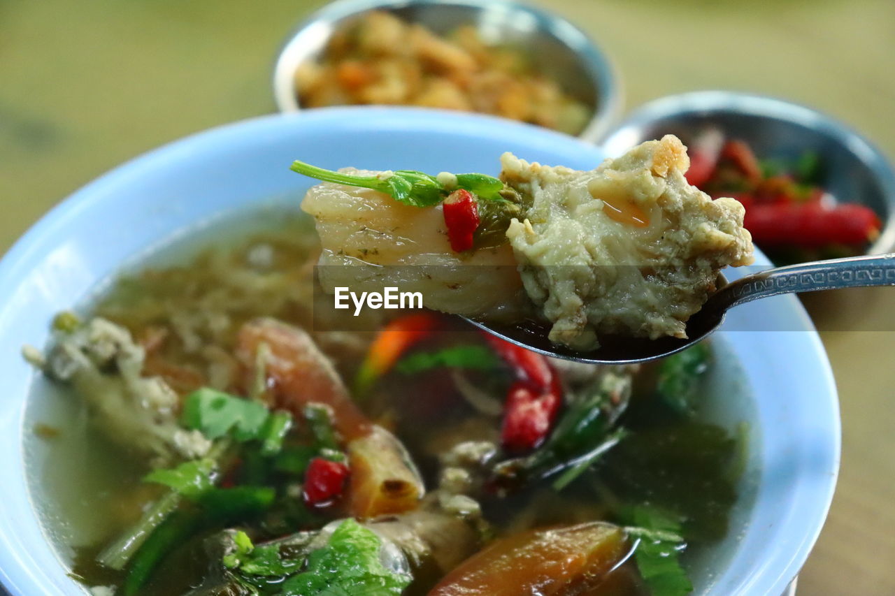 CLOSE-UP OF MEAL SERVED IN PLATE