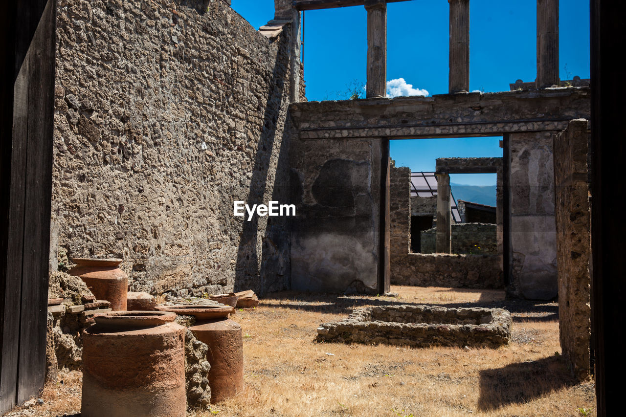 Ruins of the houses in the ancient city of pompeii