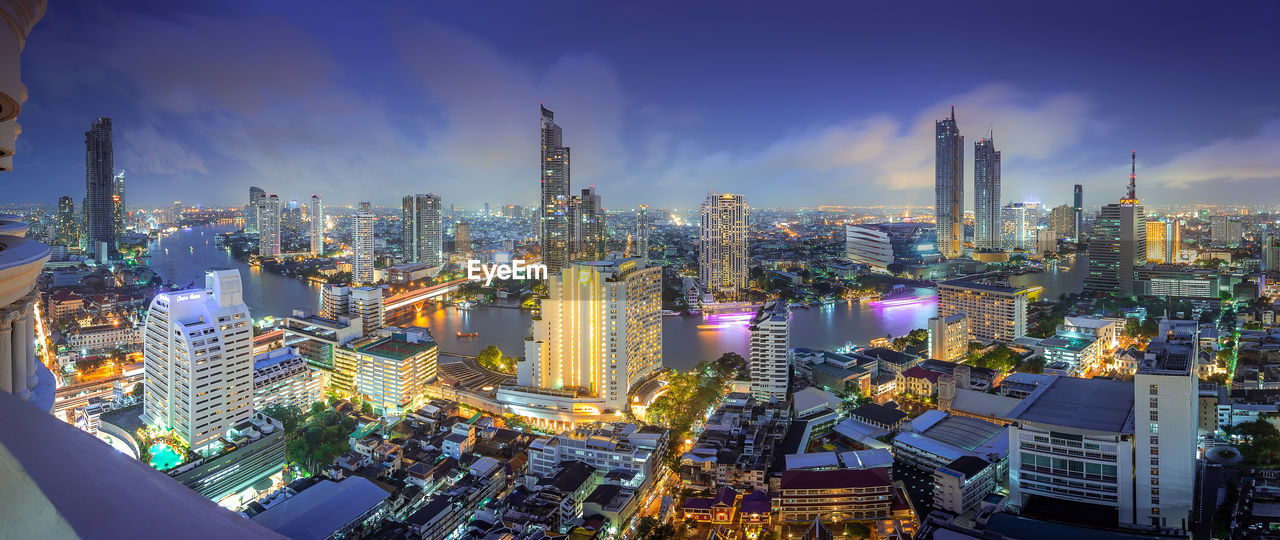 Bangkok, thailand-august 27th 2018  aerial view of midtown in thailand city with skyscrapers.