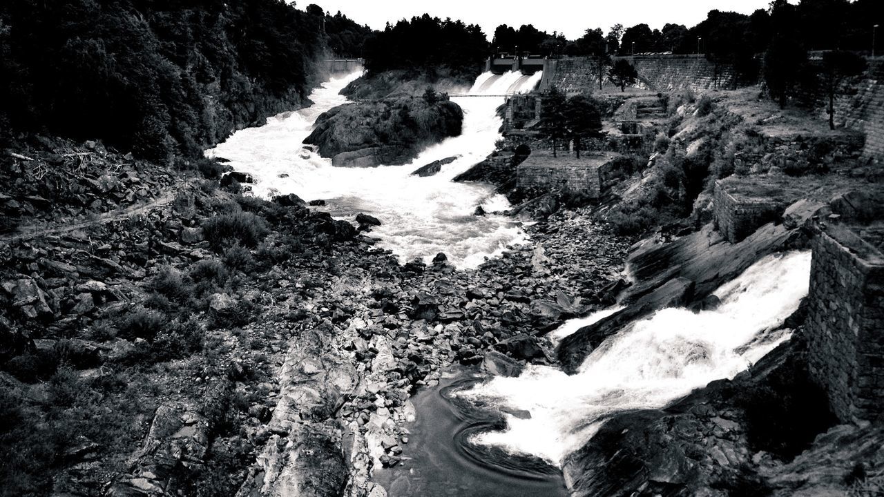 Water flowing in dam