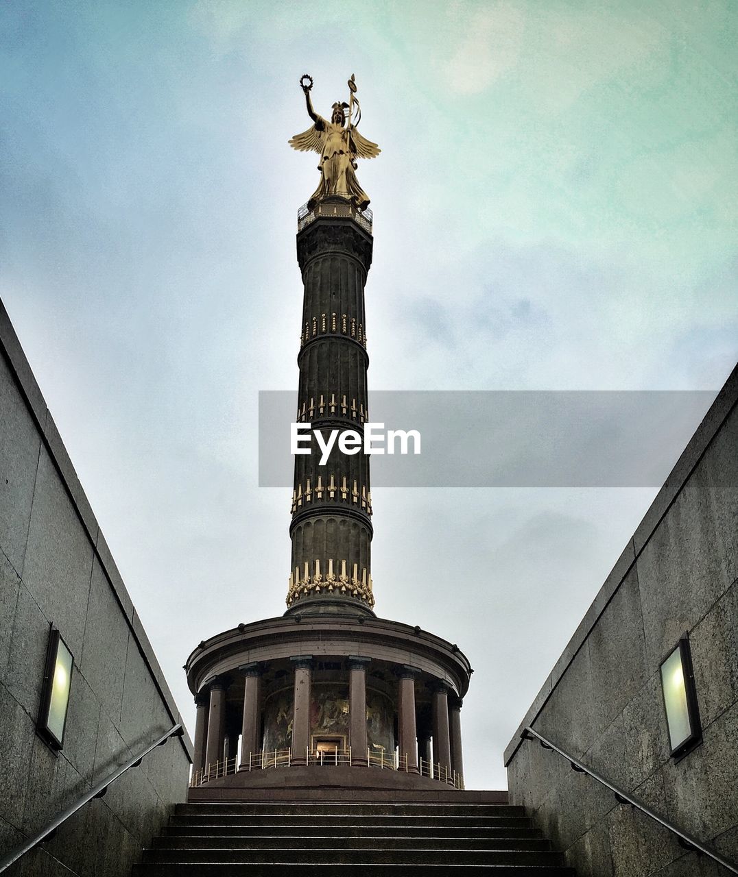 Low angle view victory column against sky