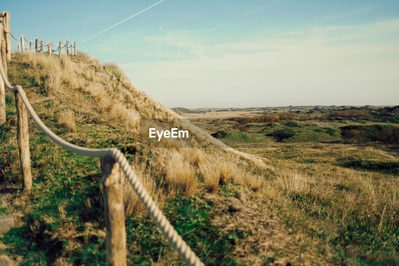 Rope fence in dunes