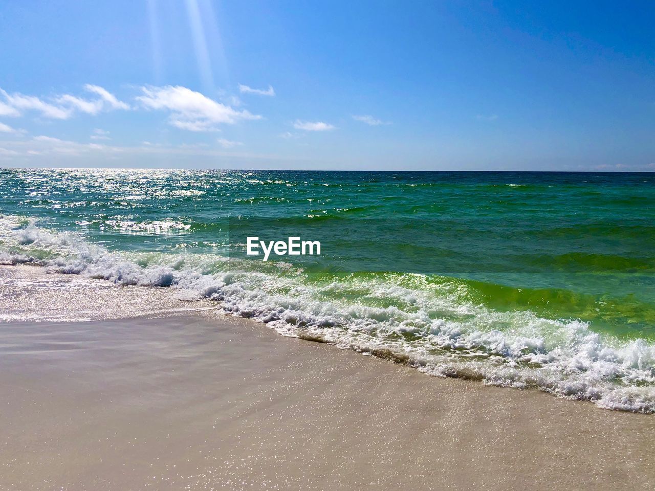 SCENIC VIEW OF SEA SHORE AGAINST SKY