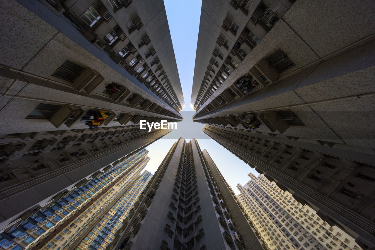 Low angle view of buildings in city