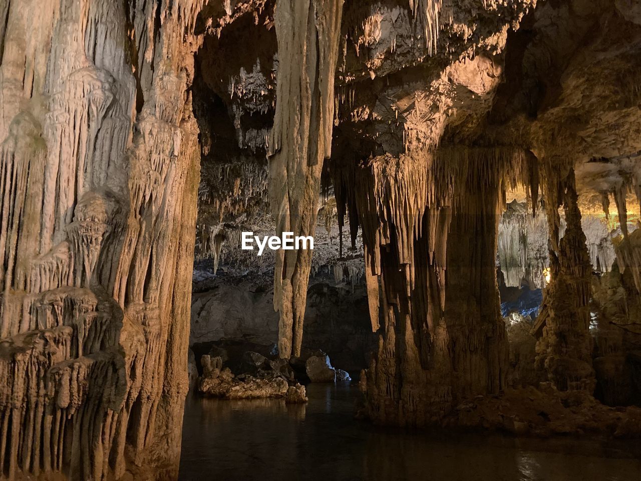 cave, stalagmite, stalactite, water, rock, nature, rock formation, geology, speleothem, beauty in nature, no people, travel destinations, physical geography, indoors, travel, formation, reflection