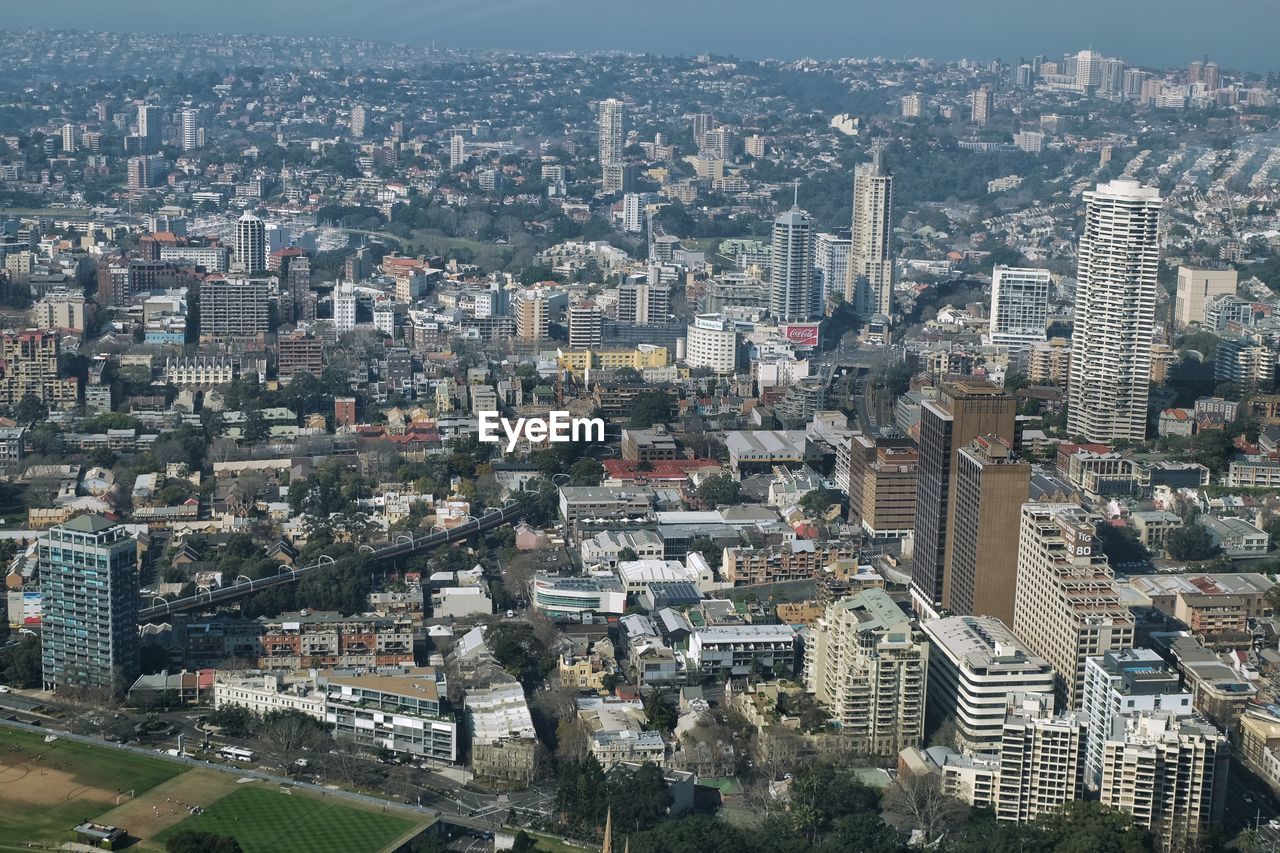High angle view of buildings in sydney city
