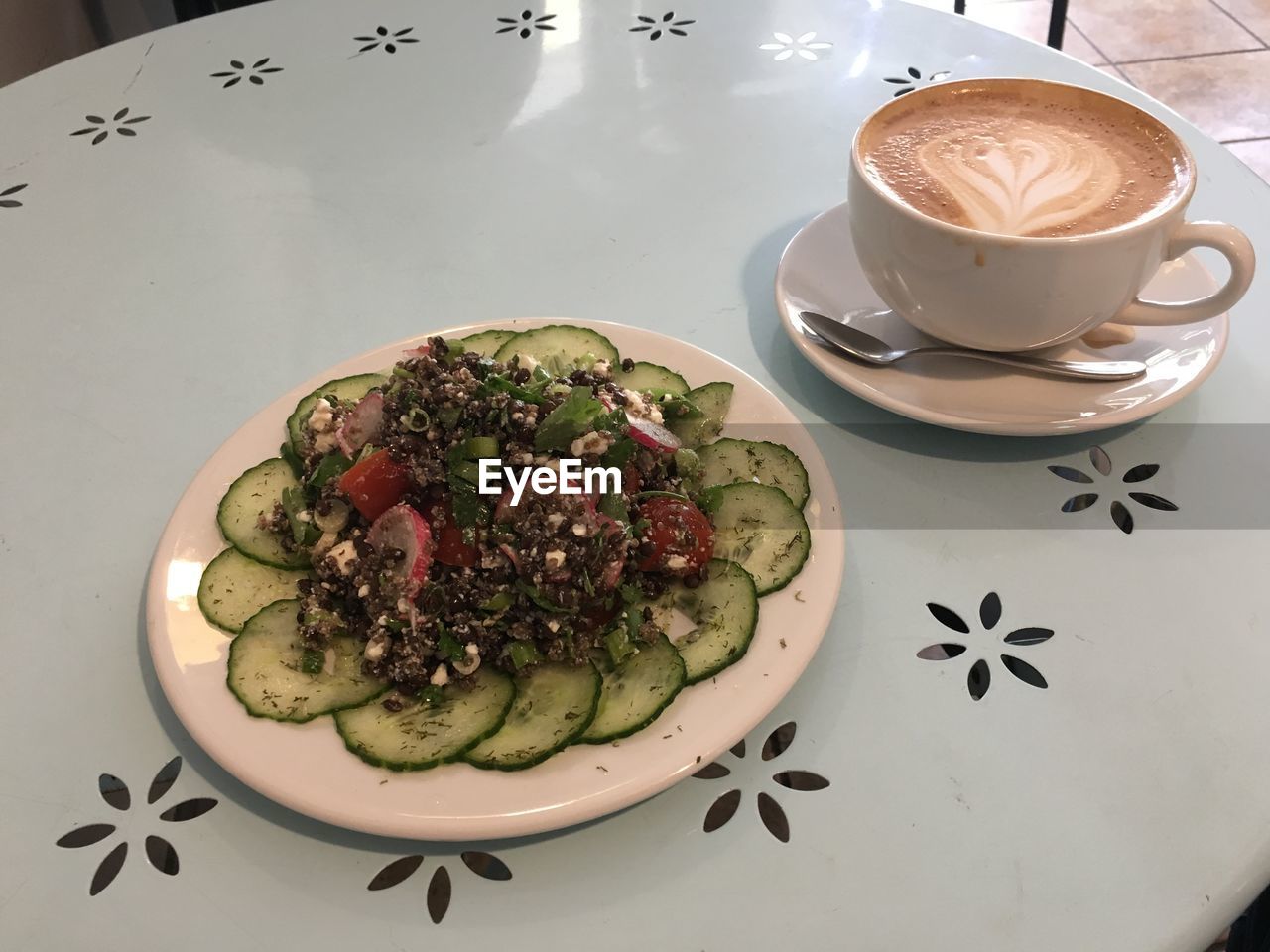 Close-up of salad food served in plate