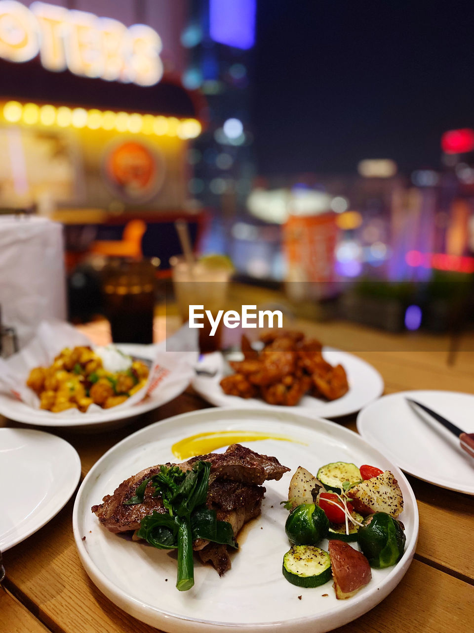 close-up of food in plate on table