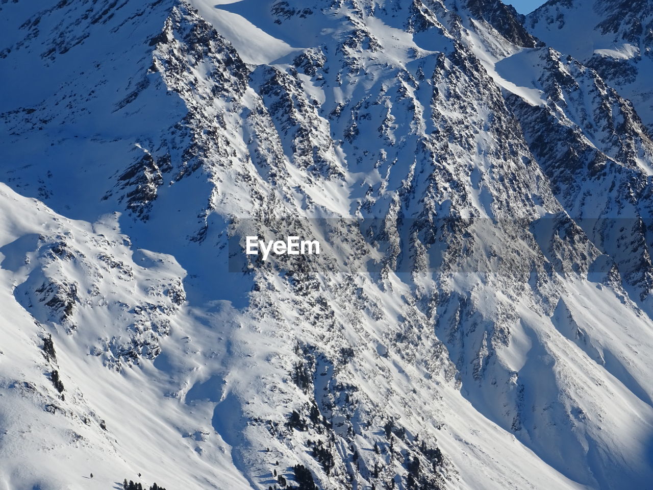 High angle view of snowcapped mountain