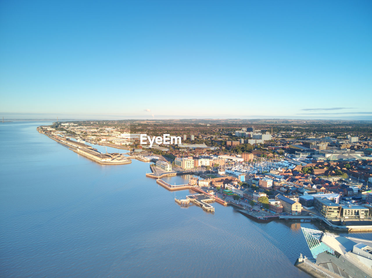 Drone aerial photo of kingston-upon-hull, uk
