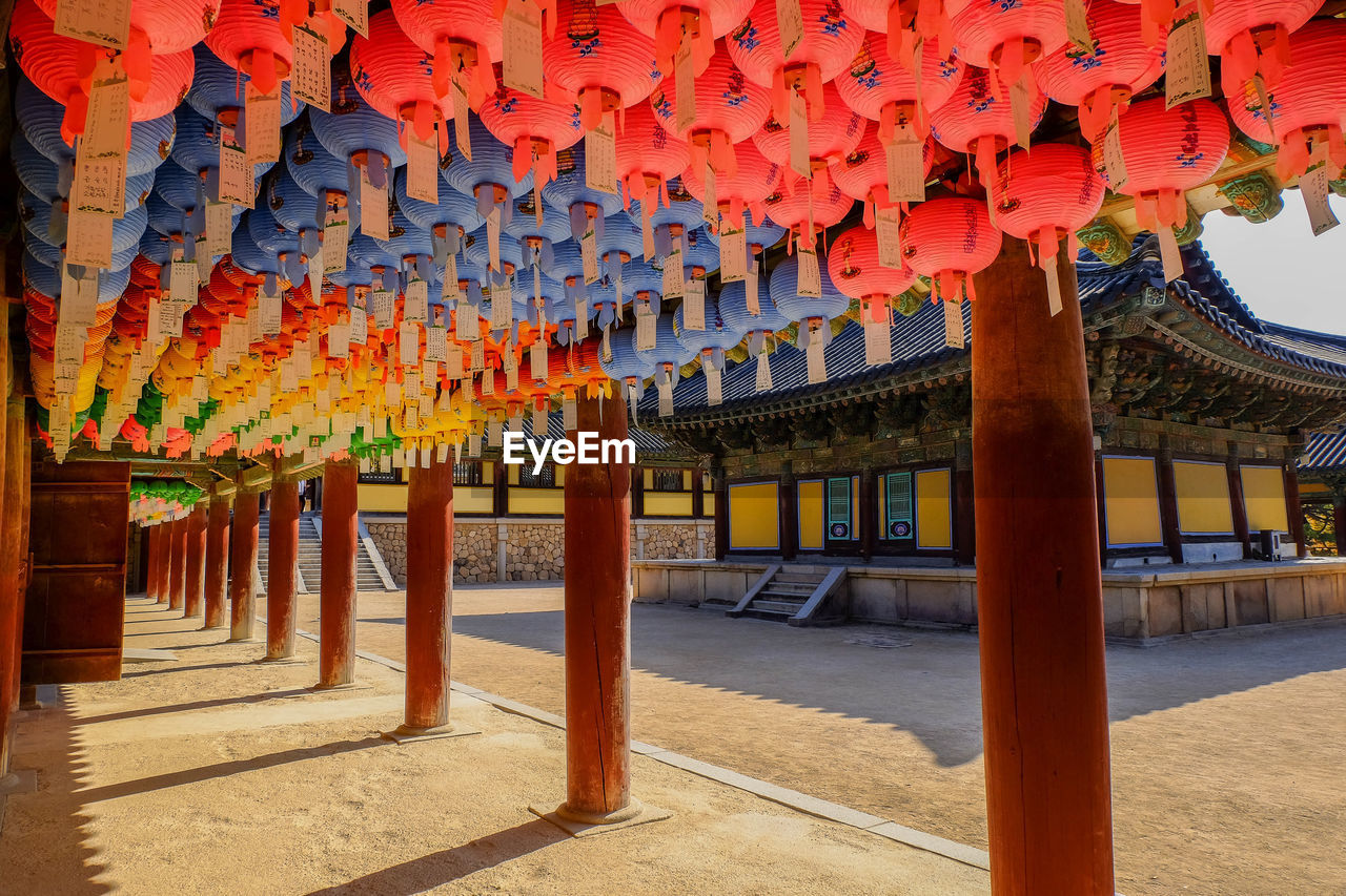 LANTERNS HANGING FROM ROOF