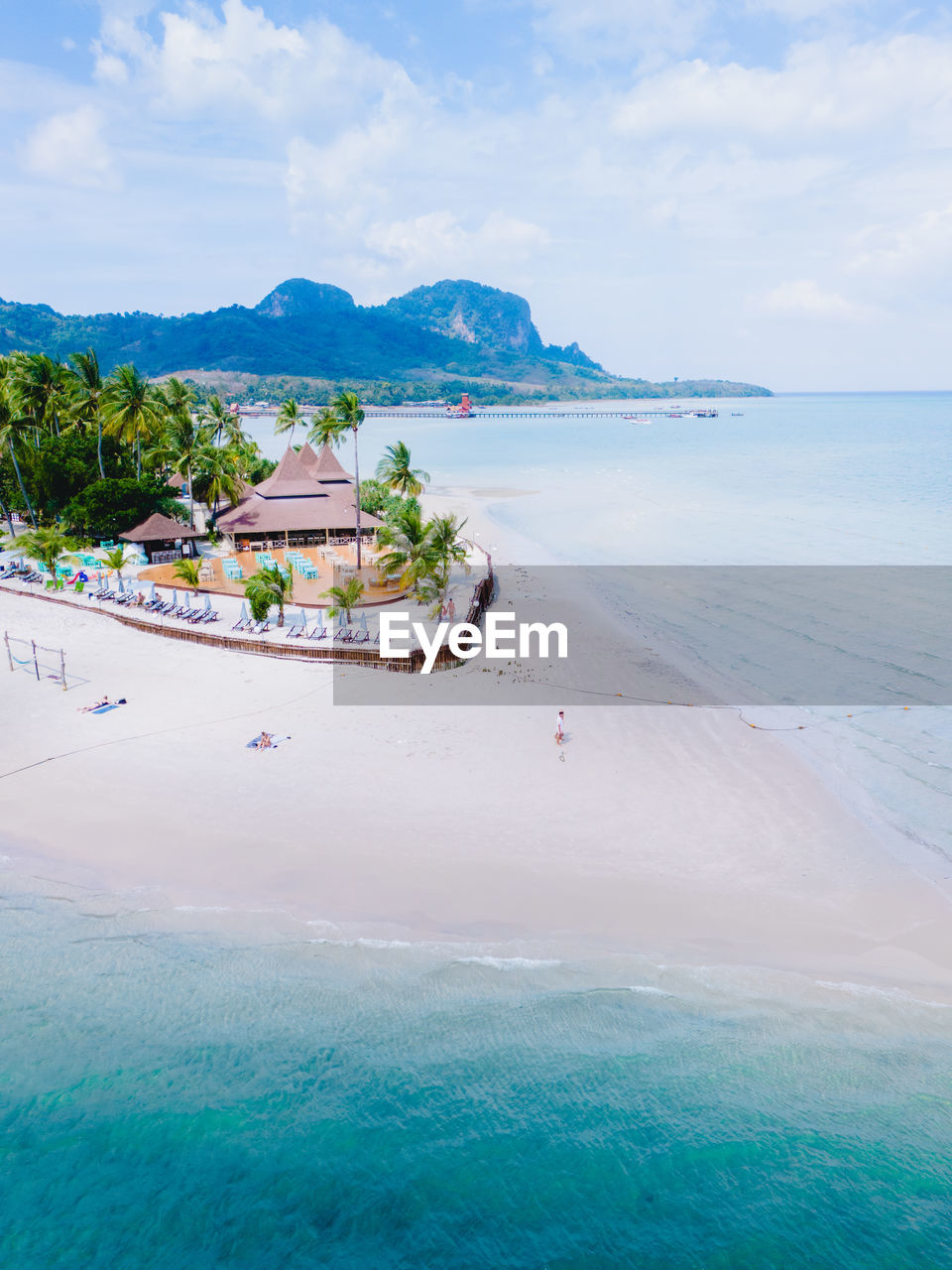 high angle view of beach against sky