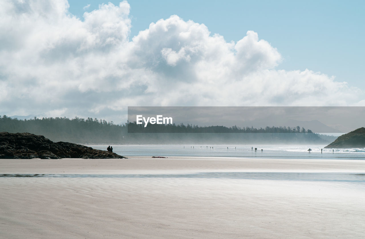 Scenic view of beach against sky