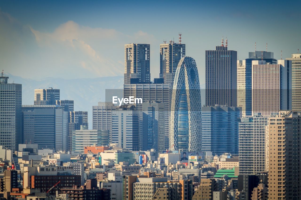 View of skyscrapers in city