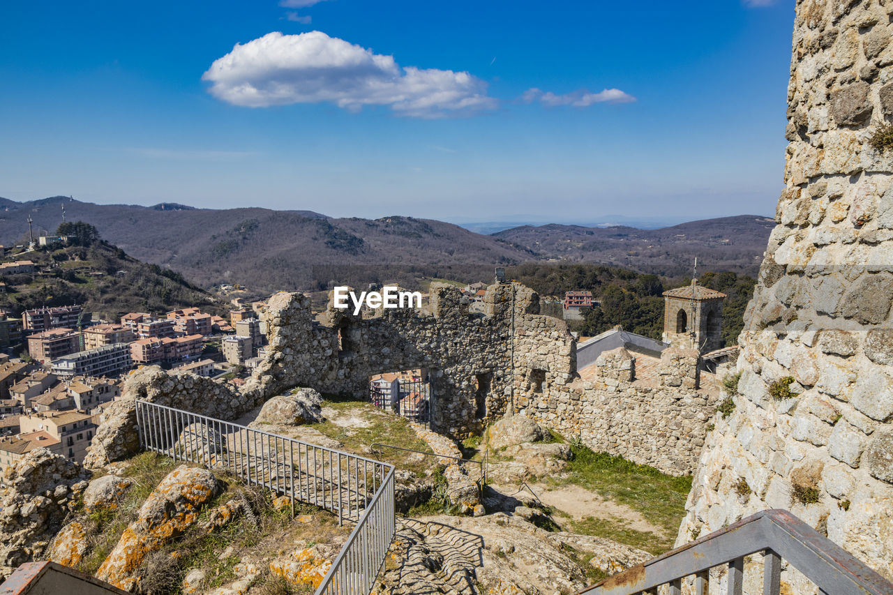 high angle view of townscape against sky