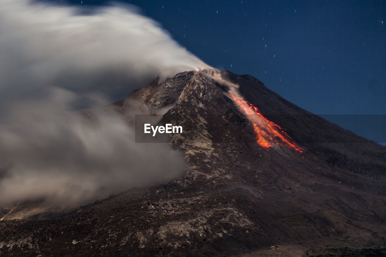 View of volcanic mountain against sky