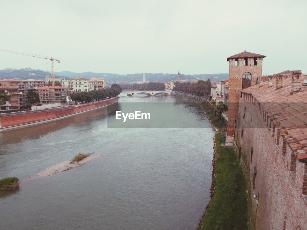 View of town in river