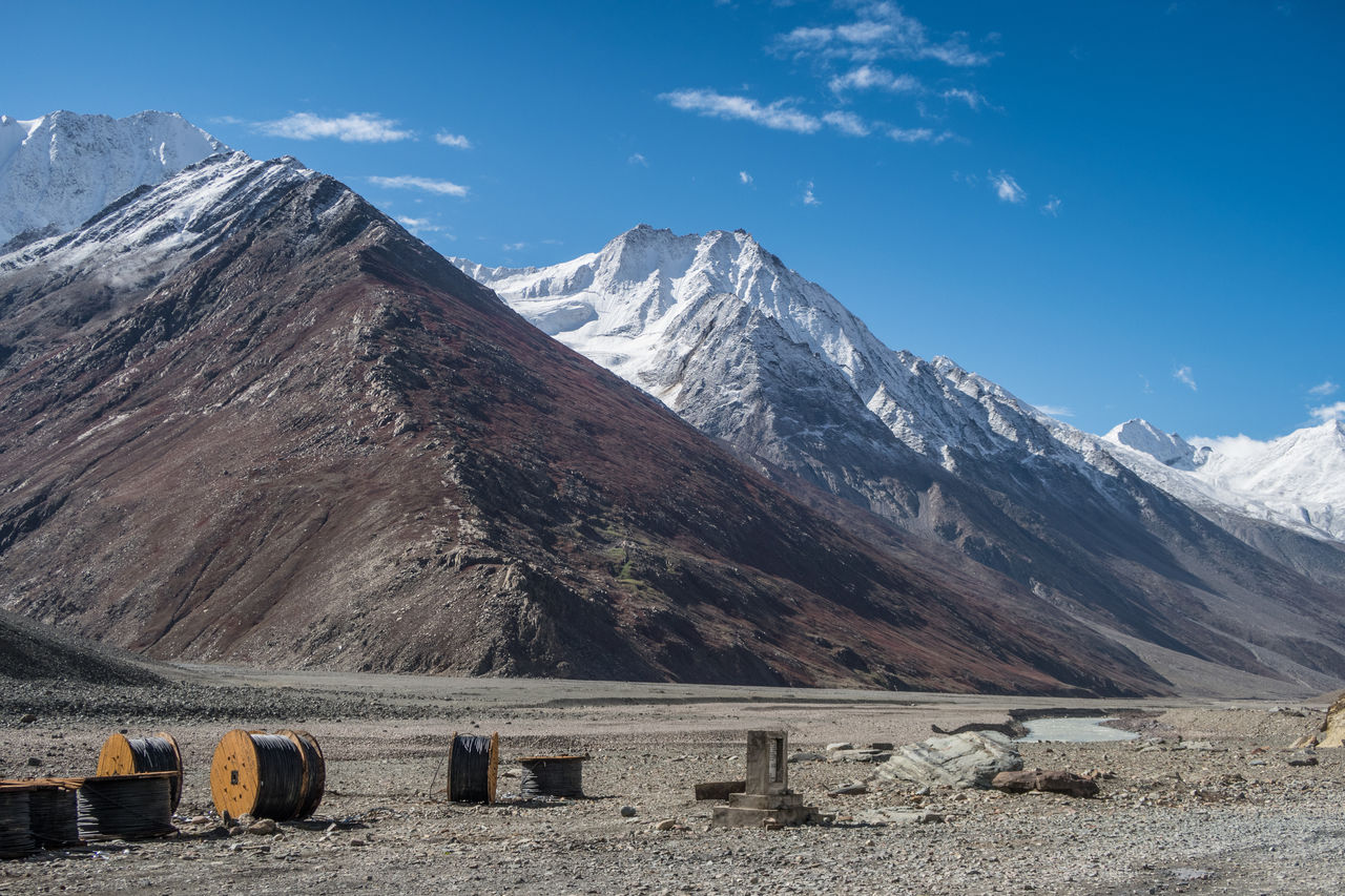 View of snowcapped mountain range