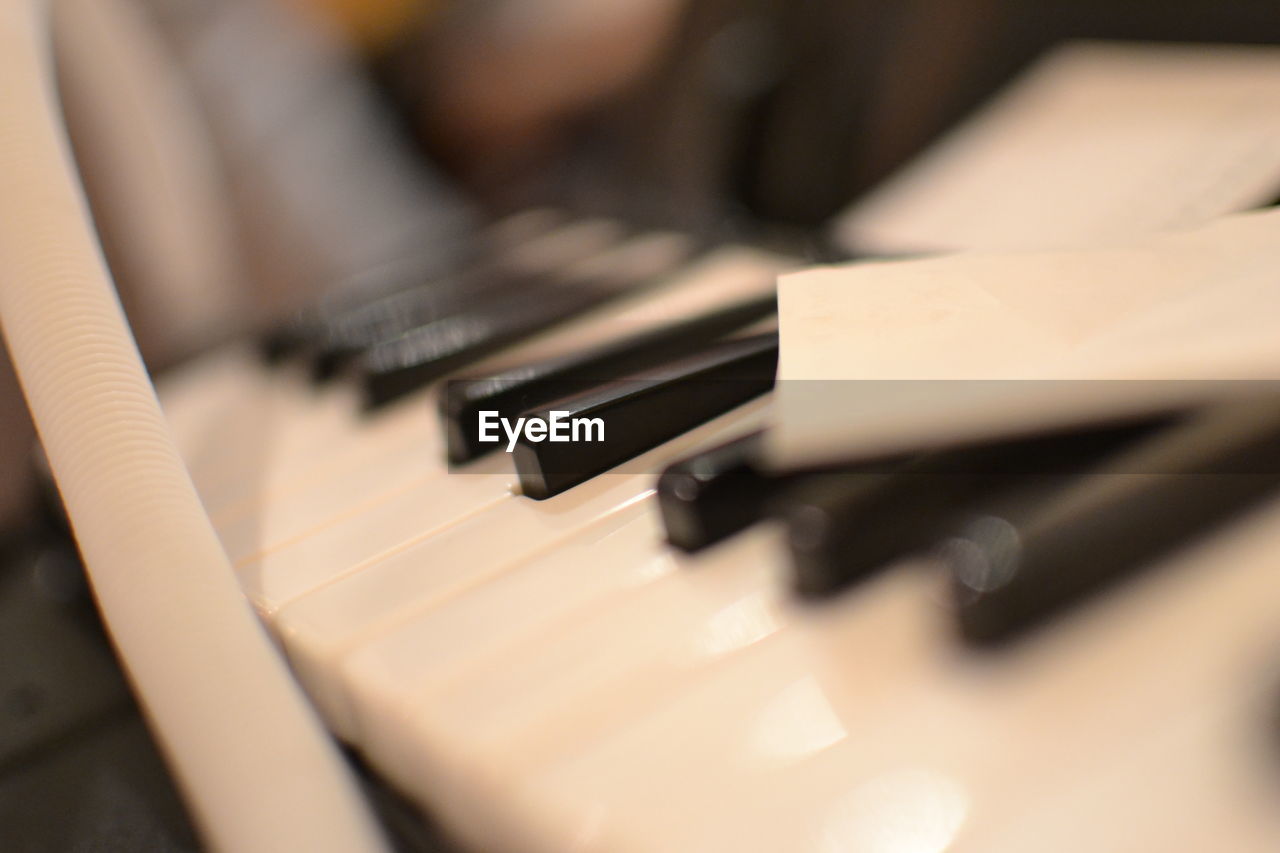 Close-up of piano at home