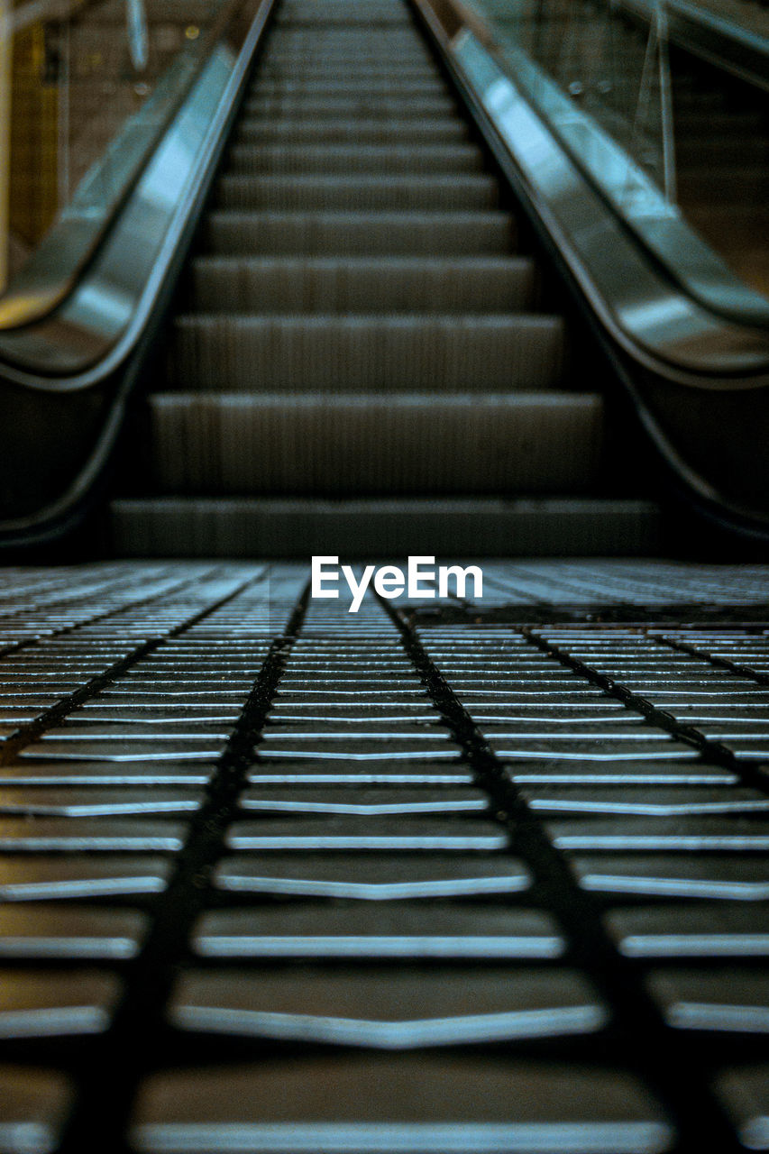 Low angle view of escalator